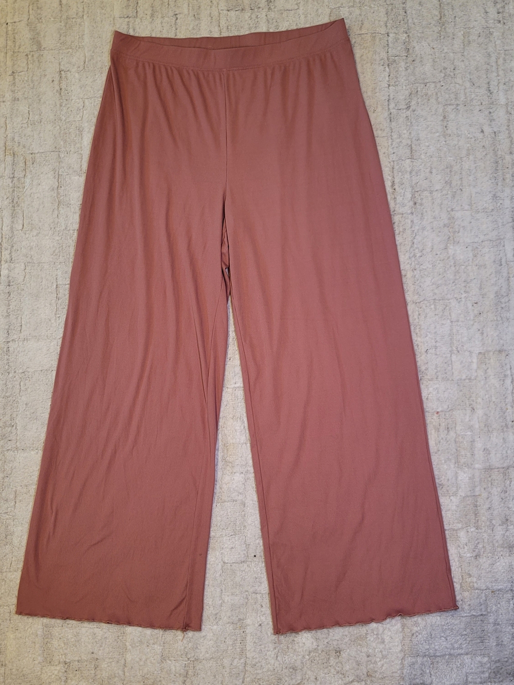RACHEL ZOE Knit Wide Leg Pants Terra Cotta Color Women's Size L